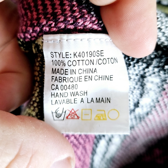 PIERRE CARDIN FEMME | vintage v-neck fair isle cotton knit sweater - Picture 6 of 7